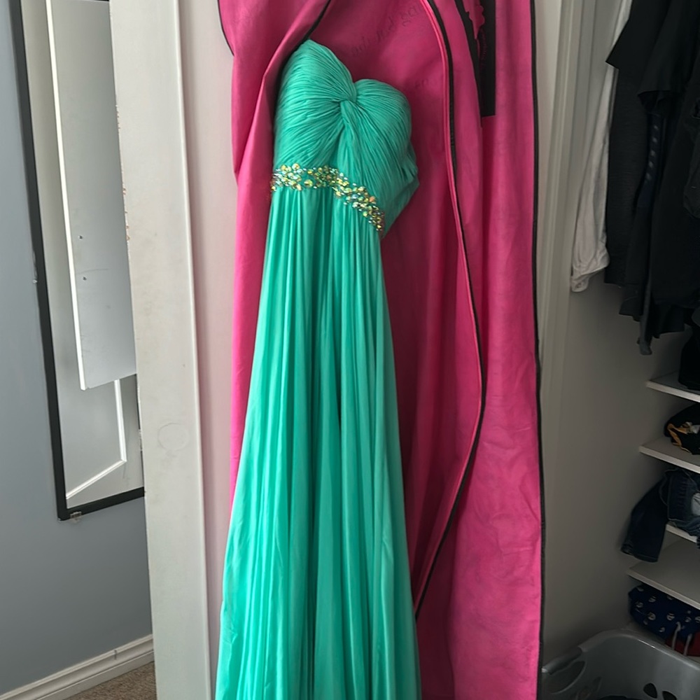 Teal grad dress size 2